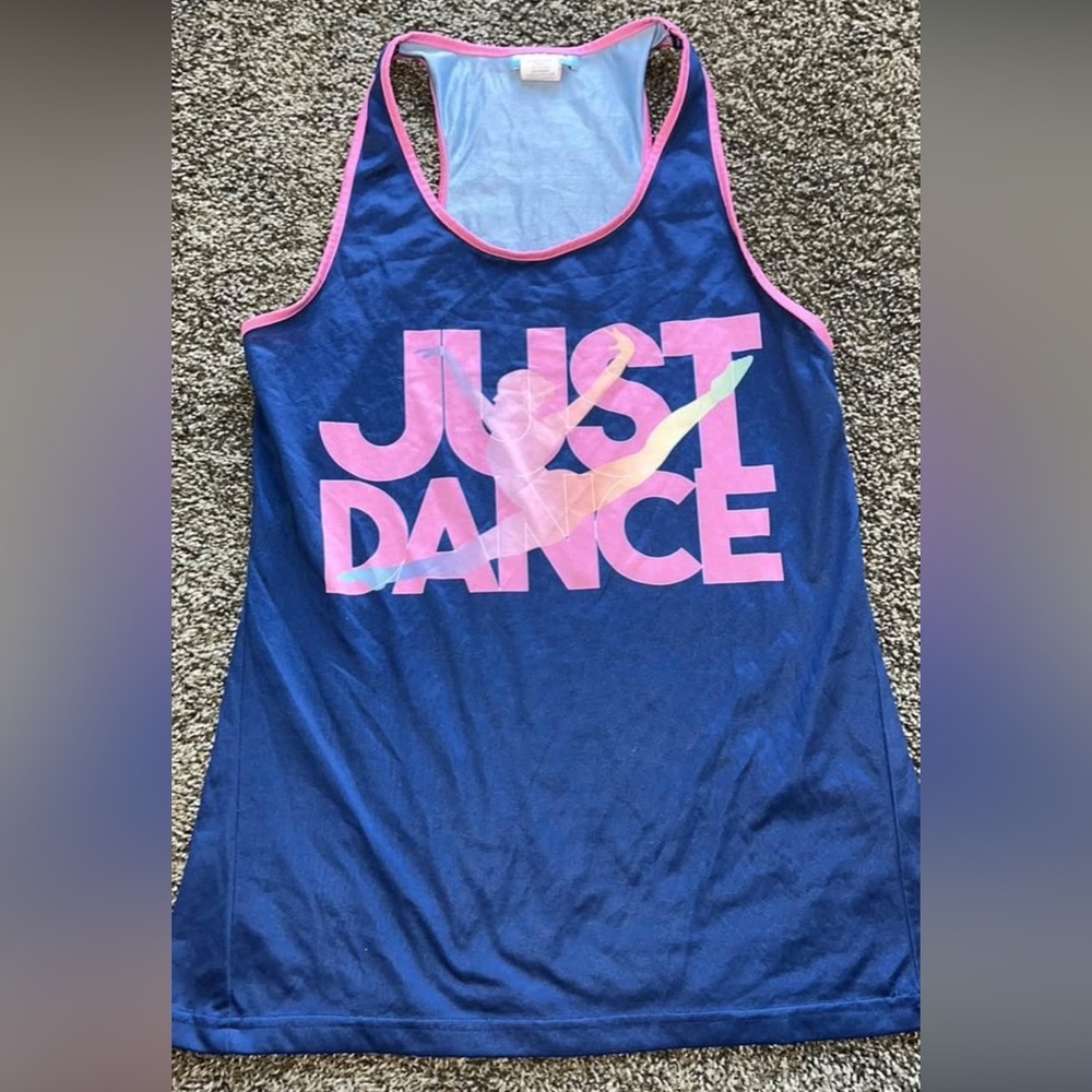 Girls Just Dance athletic wear tank top - Blue and Pink Sz L 14/16